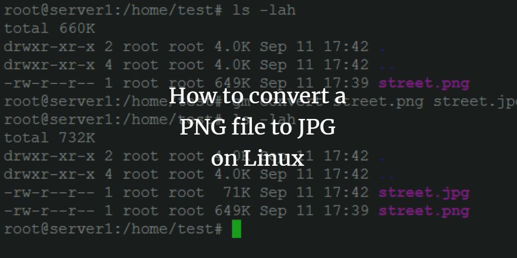 Convert a PNG file to JPEG format on Ubuntu