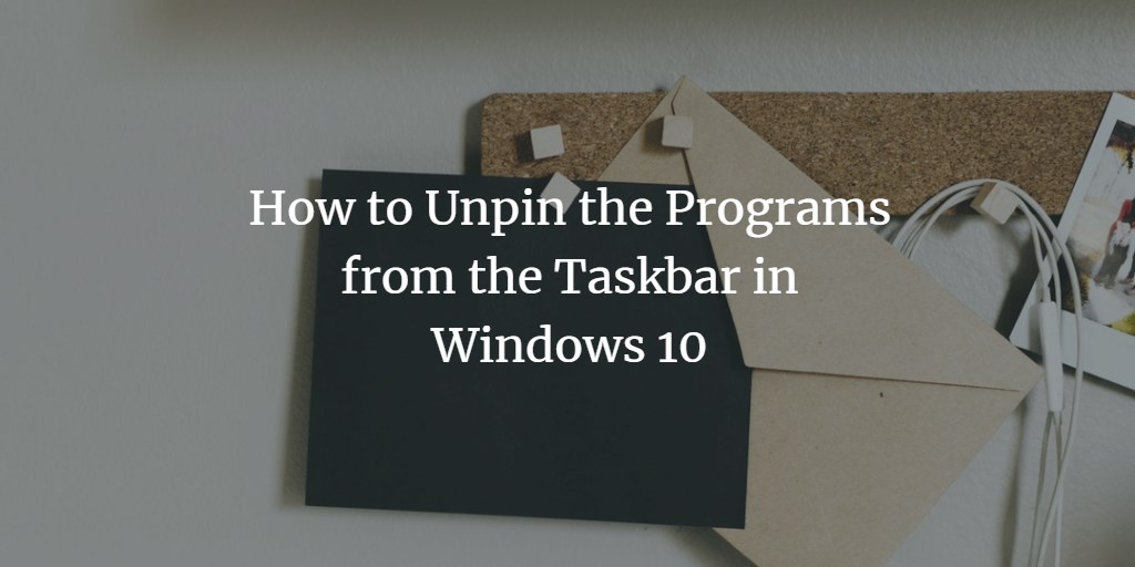 Unpin Taskbar Program