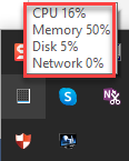 CPU and memory usage in system tray