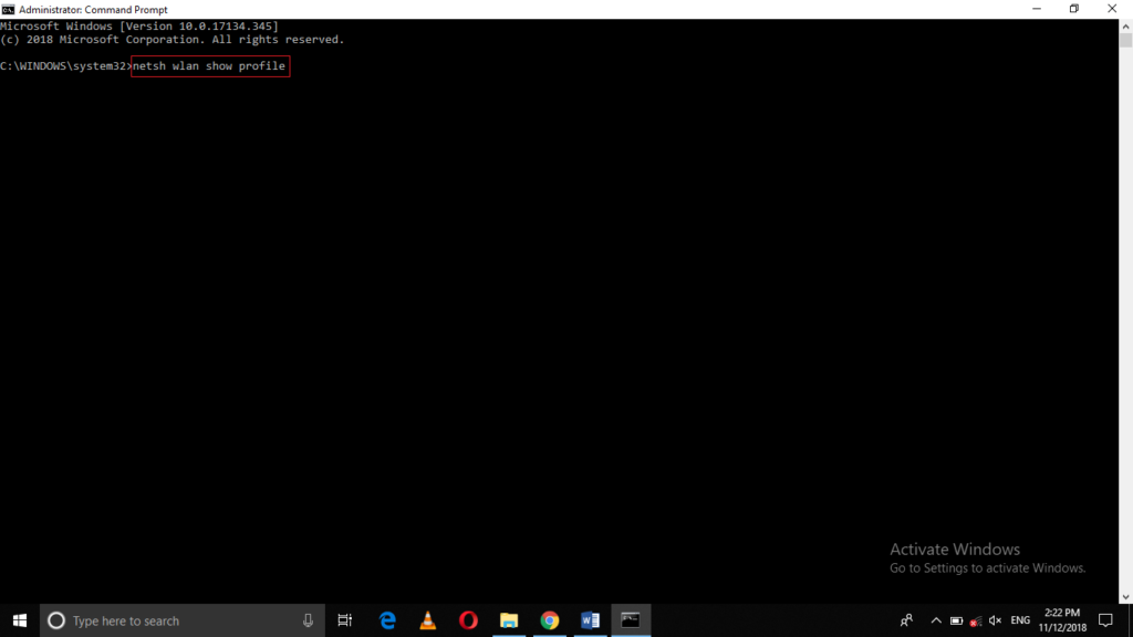 netsh wlan show profile