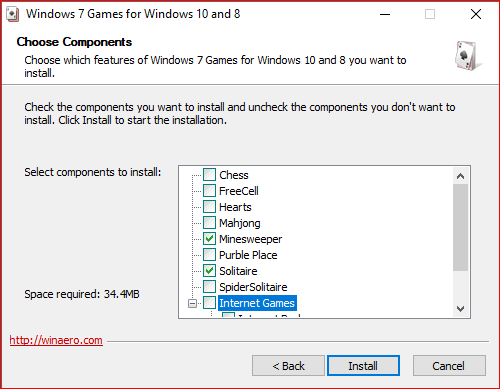 Choose installable components