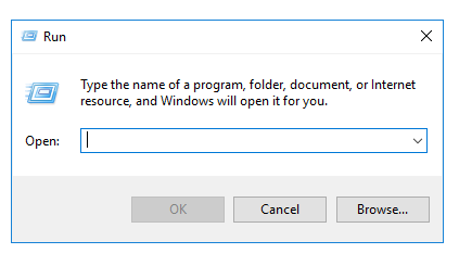 Windows run prompt