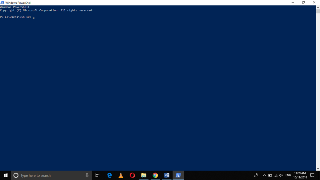 PowerShell window