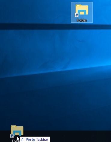 Pin folder Shortcut to taskbar