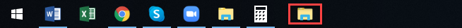 Folder Icon is visible in Taskbar