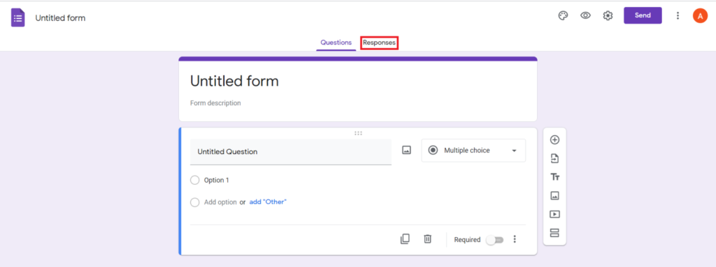 Google Form settings