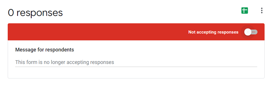 Not accepting Responses in Google Forms