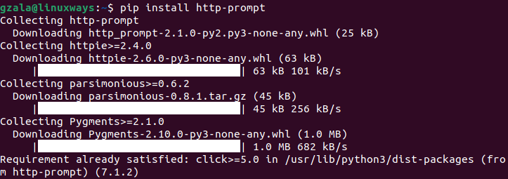 Install HTTP-prompt