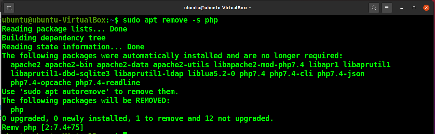 apt remove command