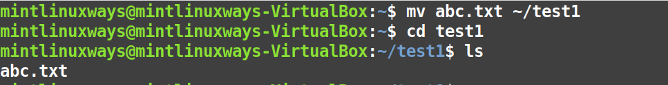 mv command in action