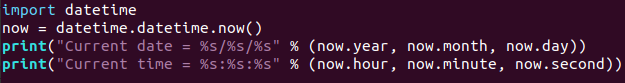 print date and time in Python