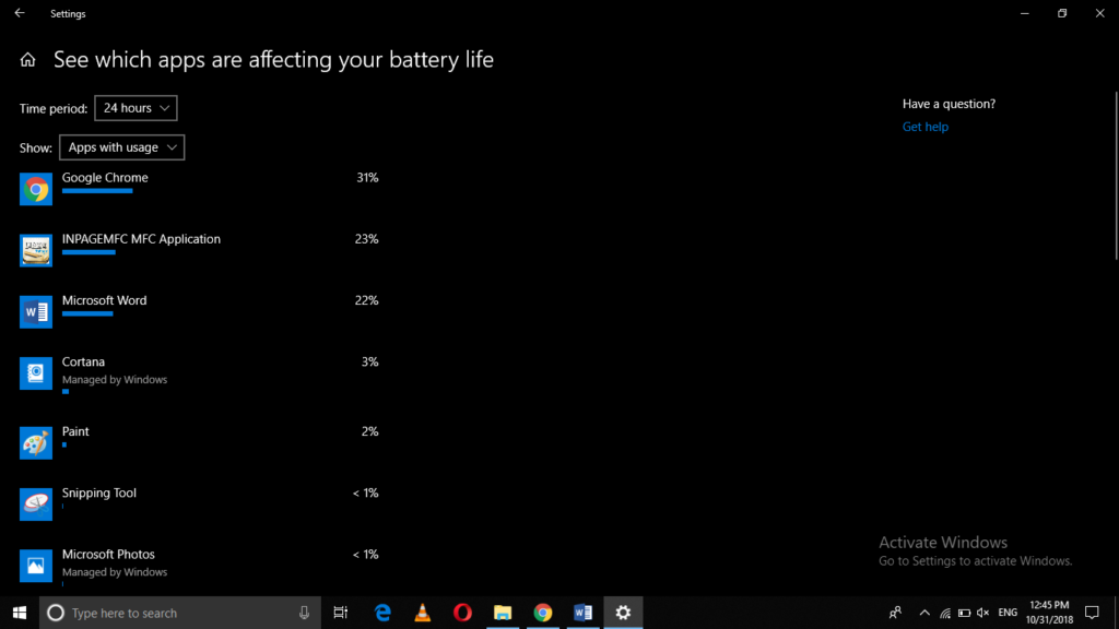 See which apps affect your battery life