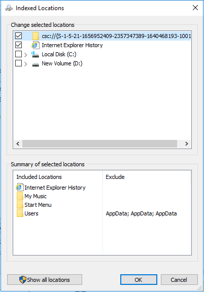 Indexed Locations