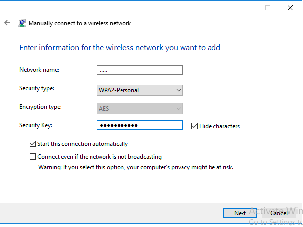 Manually connect to a wireless network